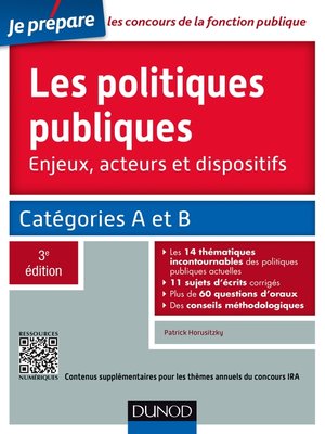 cover image of Les politiques publiques--3e éd.